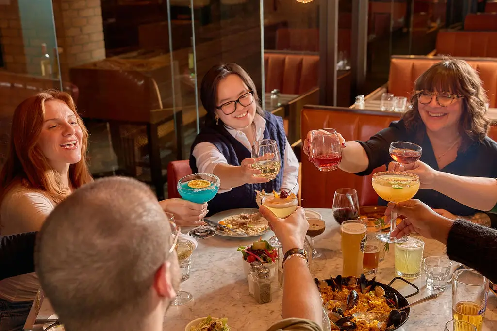 Group dining at HotHouse restaurant in Toronto