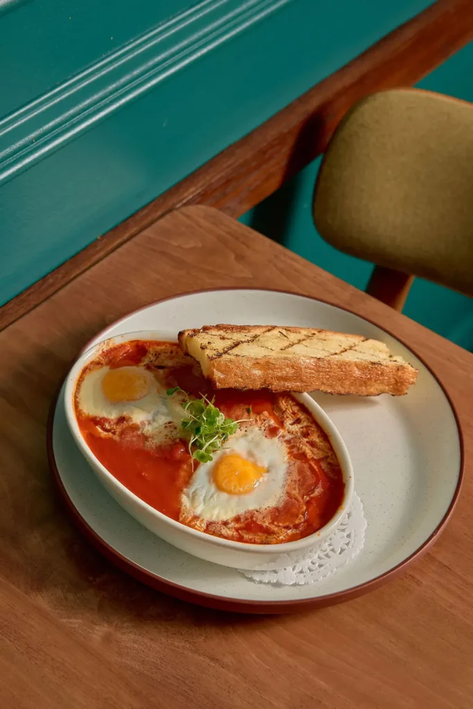 Shakshuka Classic Mediterranean Brunch at HotHouse Restaurant in Toronto